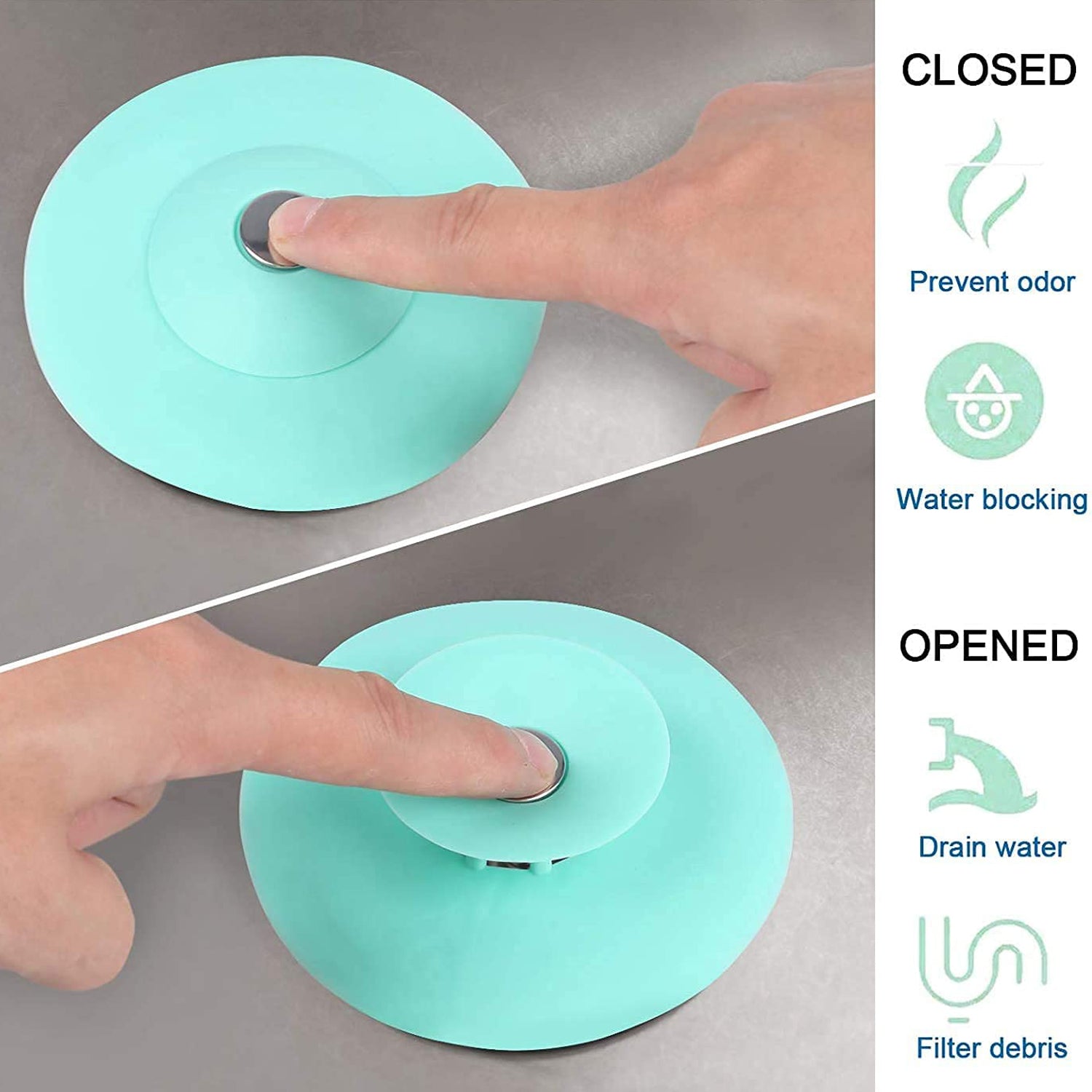 Creative 2-in-1 Light Green Silicone Sewer Sink Sealer Cover Drainer (Multicolour) Creative 2-in-1 Light Green Silicone Sewer Sink Sealer Cover Drainer (Multicolour)